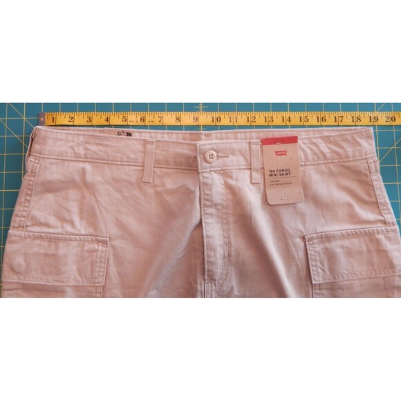 Levi’s Women's '94 Cargo Mini Skirt Size 32 Khaki Tan Beige Mid Rise $59.50 NWT - Picture 5 of 12